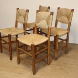Série de 4 Chaises Charlotte Perriand Modèle "Bauche" Edition BCB