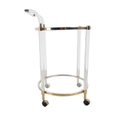 Chariot à boissons en laiton et lucite, années 1970