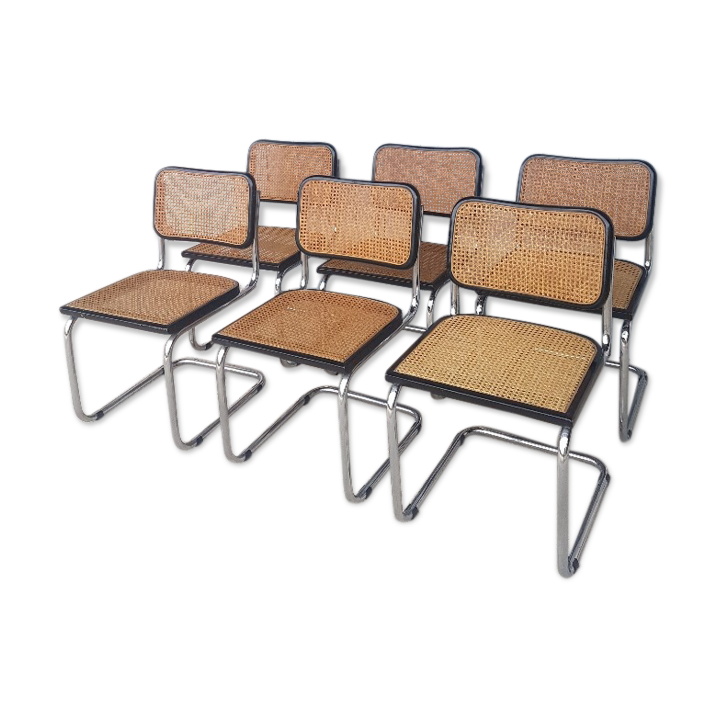 Lot of 6 cesca B32 chairs by Marcel Breuer