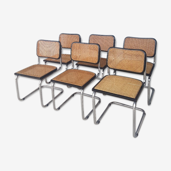 Lot de 6 chaises Cesca B32 par Marcel Breuer