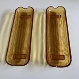 Pair of American corn plates USA 1940 in molded glass Depression Glass