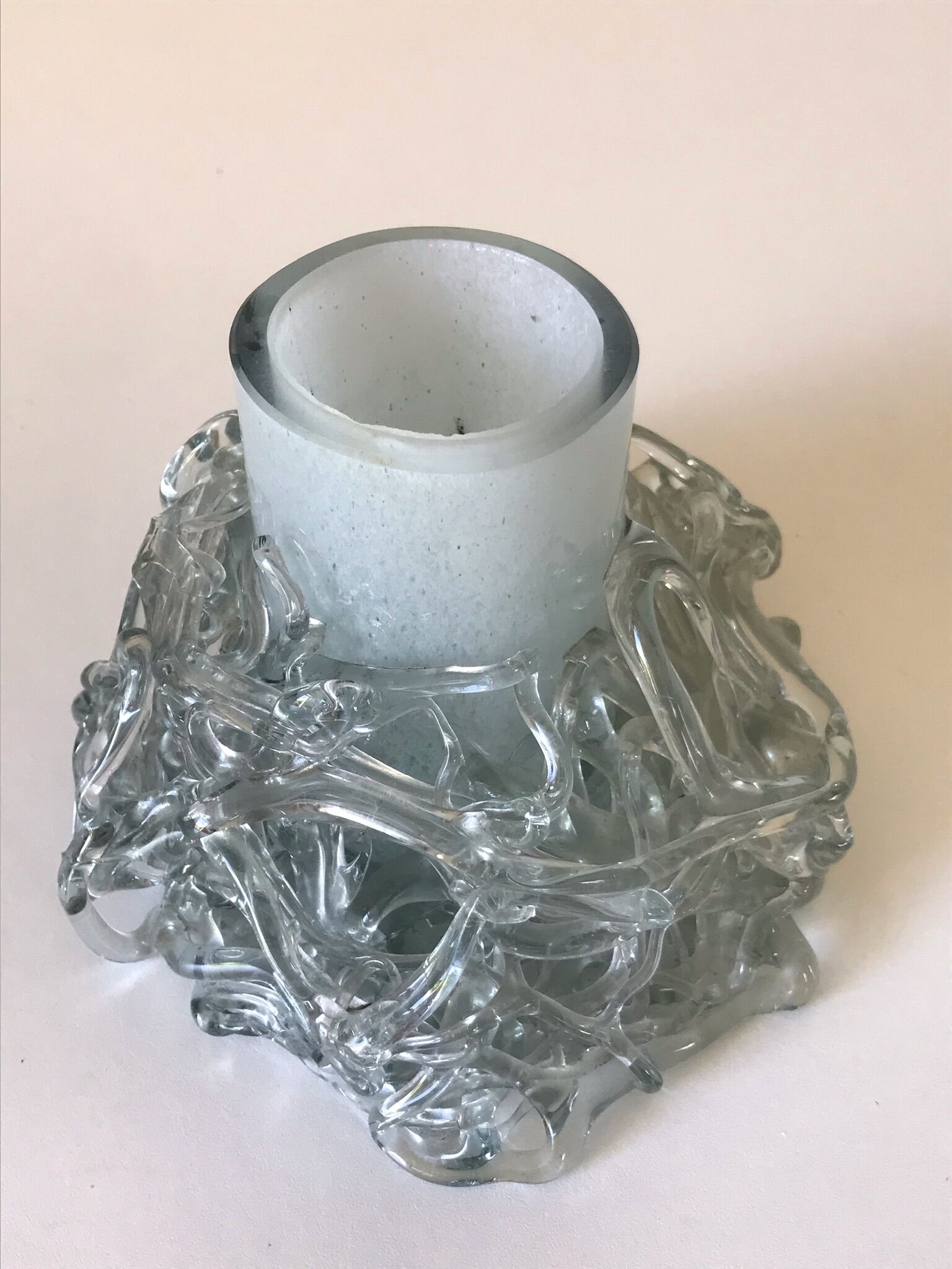 Design glass vase annees 80
