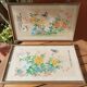 Set of 2 old framed hand-painted canvases signed
