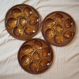 Set of 3 St Clément oyster plates 1950