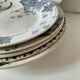Set of 6 ironstone plates in shades of blue, late 19th to early 20th century.