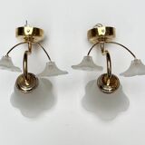 Set of 2 brass Art Deco wall lamps flower, 1960’s