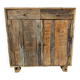 Two-door buffet with two drawers in antique wood.
