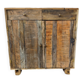 Buffet deux portes deux tiroirs en bois ancien