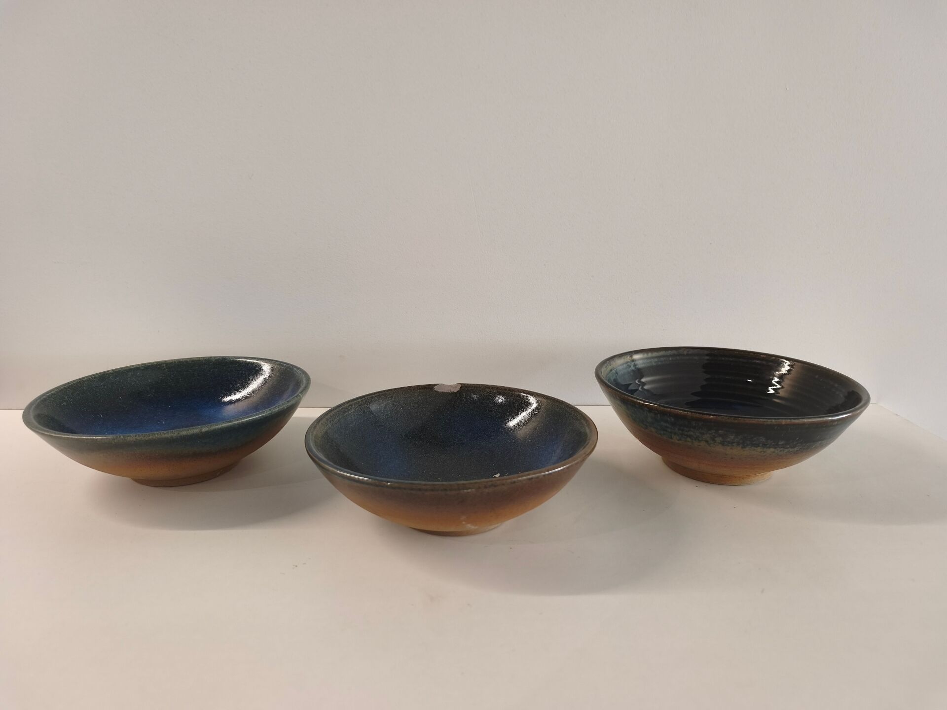 Set of 3 stoneware bowls La Borne