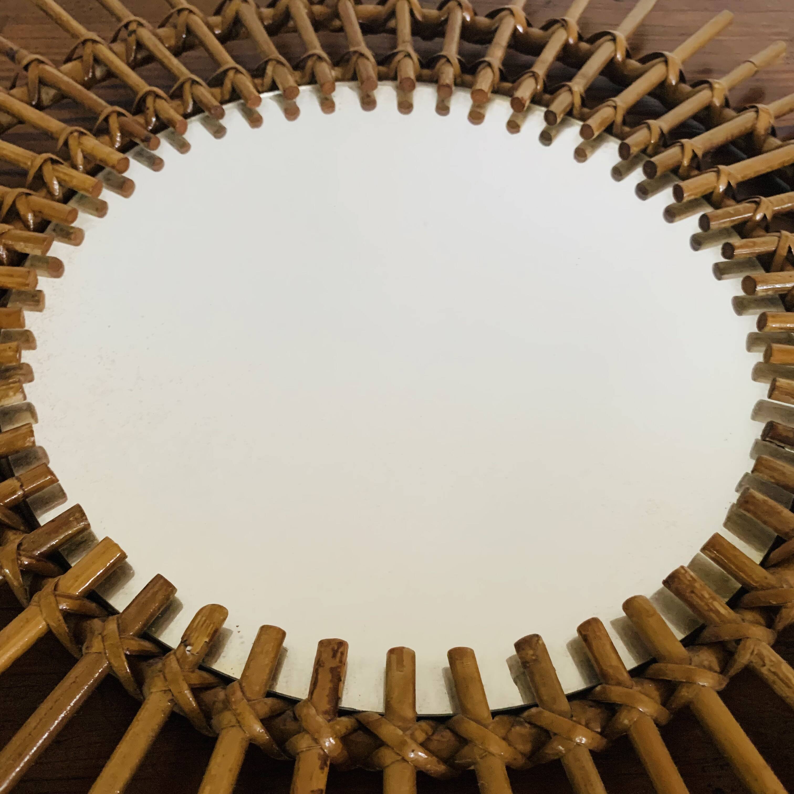Rattan mirror