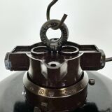 Industrial black enamel factory pendant lamp, 1950s