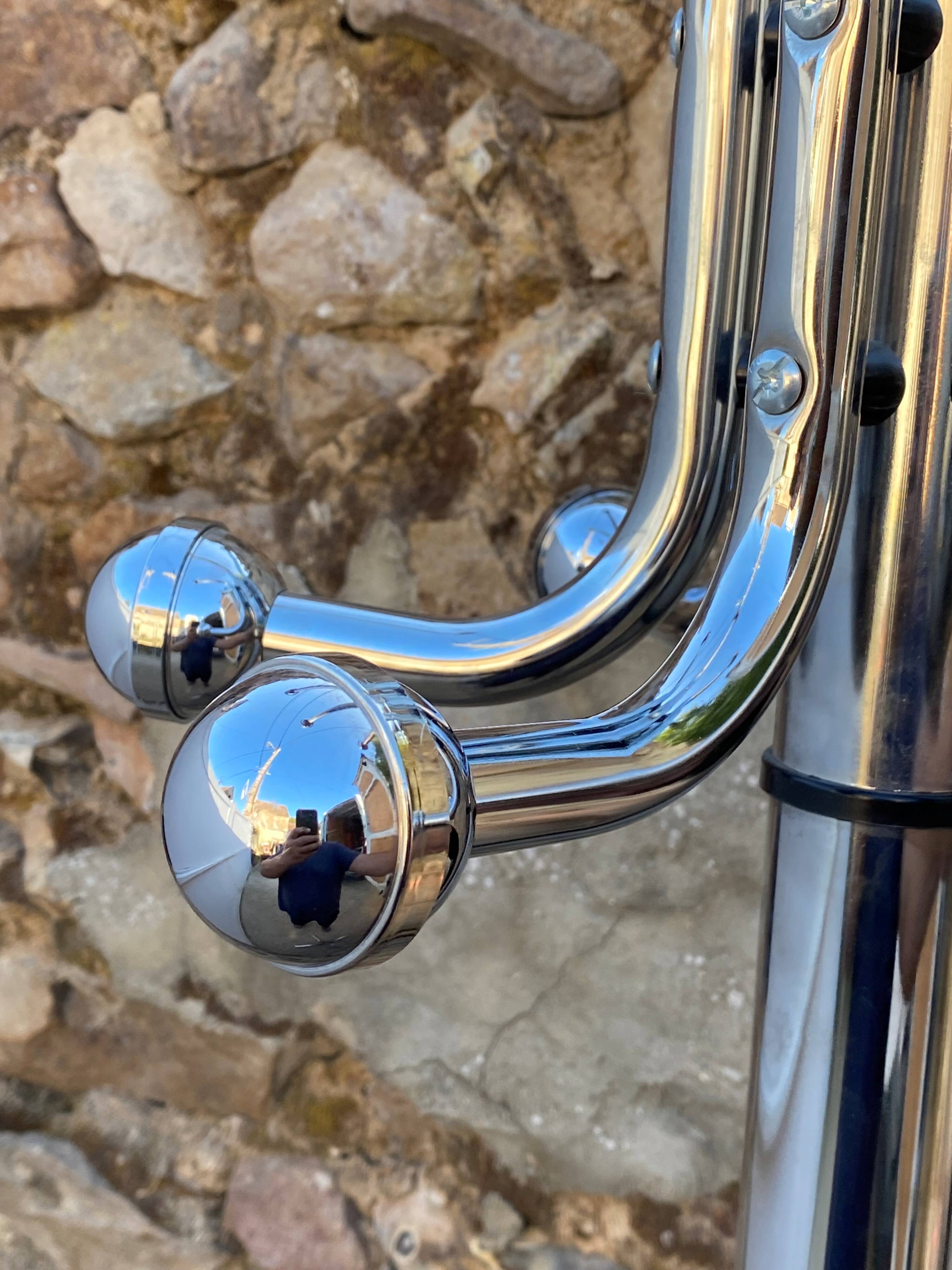 Vintage 1970s chrome metal coat rack