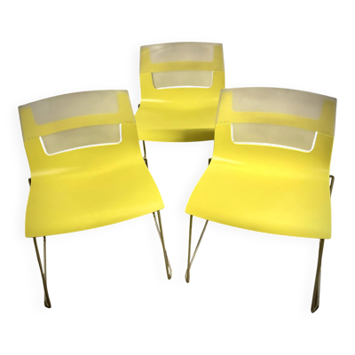 Chaises design jaune et chrome Chaise - Otto B&B Italia– vintage / déc