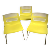Yellow and chrome designer chairs - Otto B&B Italia – vintage / decor