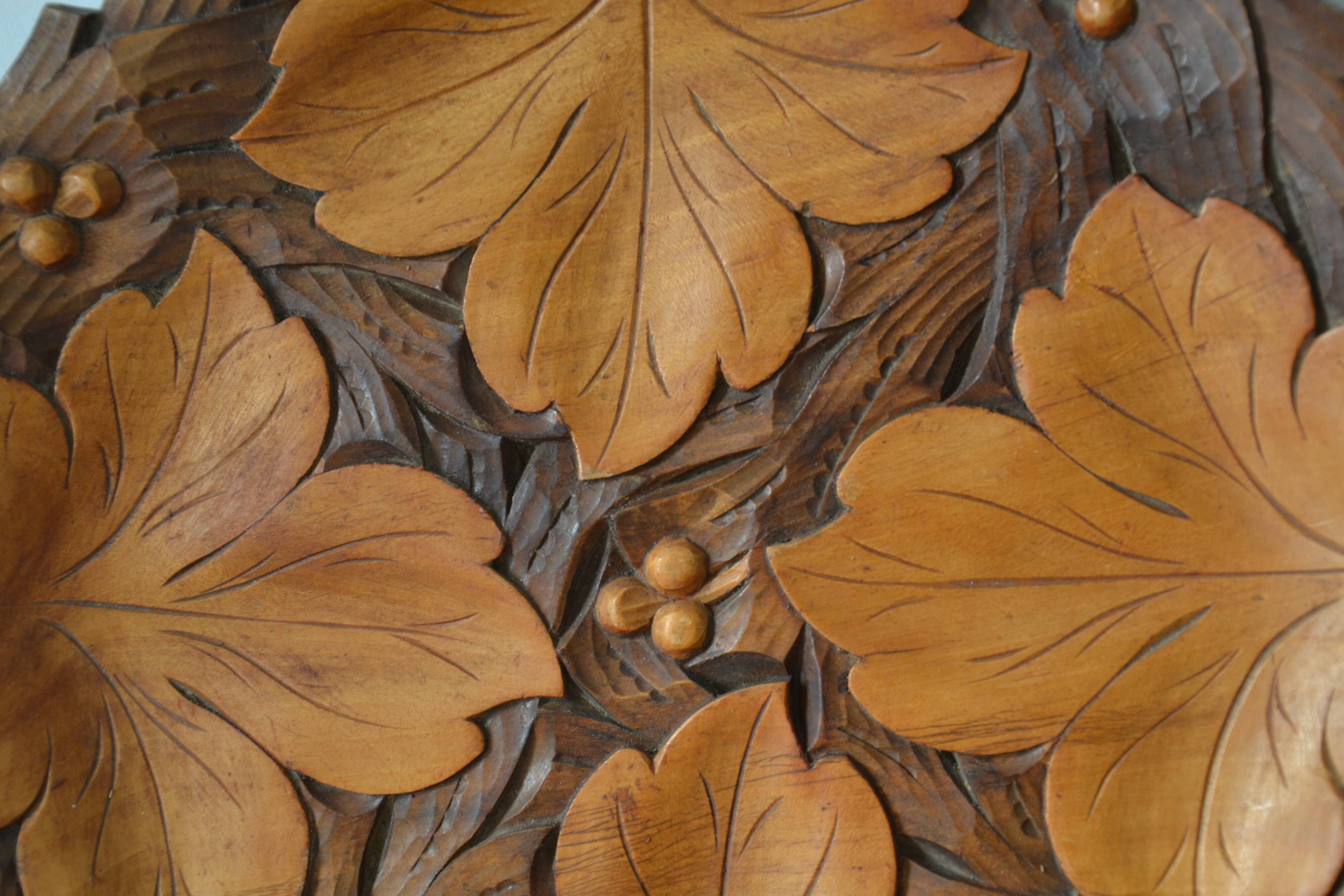 Carved wooden platter/plate from the 1950s.
