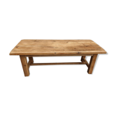 Table basse de ferme chêne brut teinte naturelle
