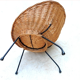 Fauteuil coquille en rotin
