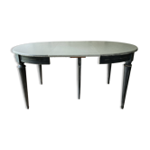 Louis XVI style extendable table in grey painted wood