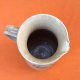 1960s Glazed terracotta pitcher with floral decoration