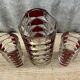 3 vases en cristal transparent et rouge rubis – J.G. Durand, Luminarc