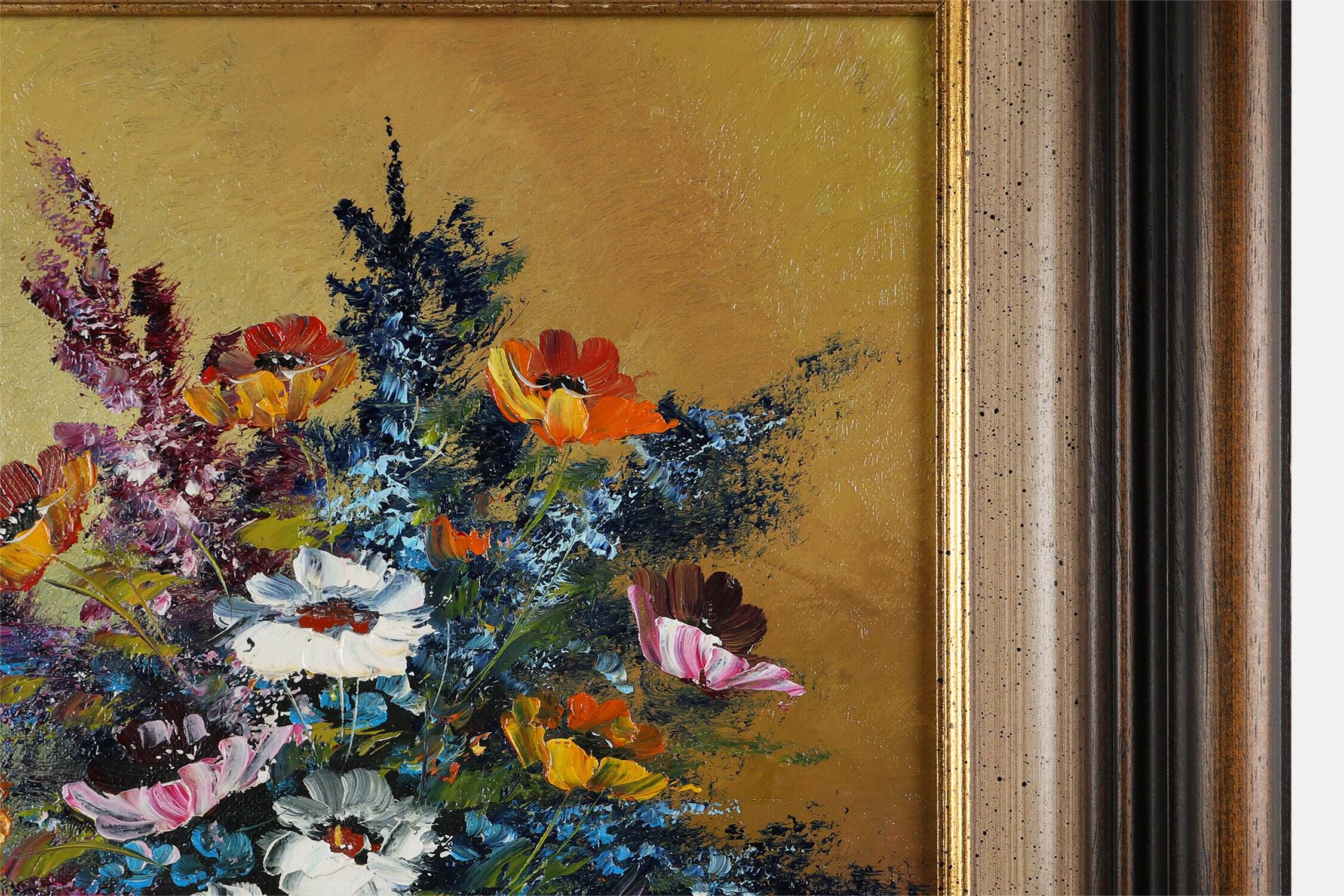 Belgian Artist, Still Life with a Bouquet of Flowers, 1950s, Oil on Canvas,