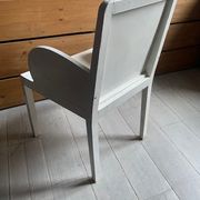 White wooden low chair 50s