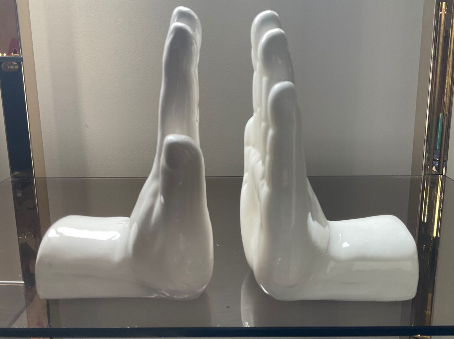 Pair of vintage ceramic hand bookends