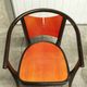 Table and 6 armchairs Baumann Diese, design Pagnon Pelhaître, Wenge color and red,
