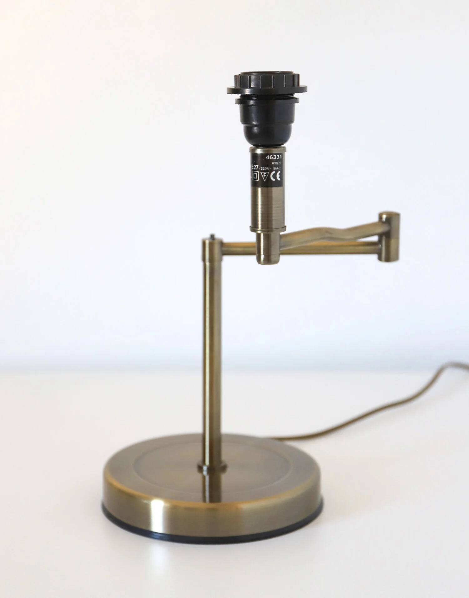 Recycled vintage lamp — with a swivel arm, fluted floral shade