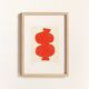 Painting on paper - majo - bright red - signed eawy