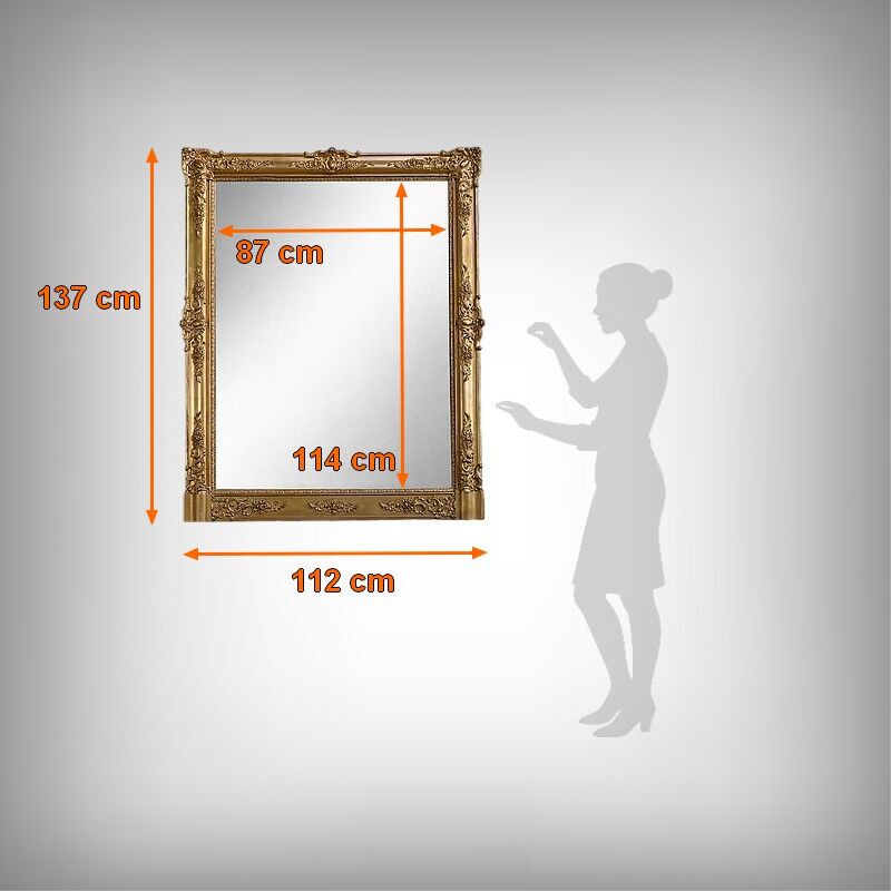Important gilded wooden mirror, Restoration style – 19th century