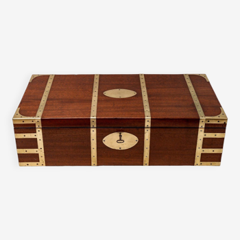 English naval writing board - Solid mahogany and brass - nineteenth century