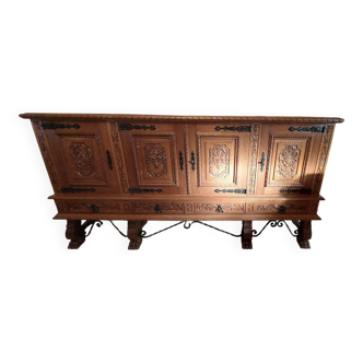 Neo-classical Spanish buffet in solid oak.