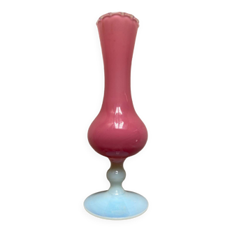 Soliflore opaline rose vintage