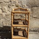70s rattan shelf