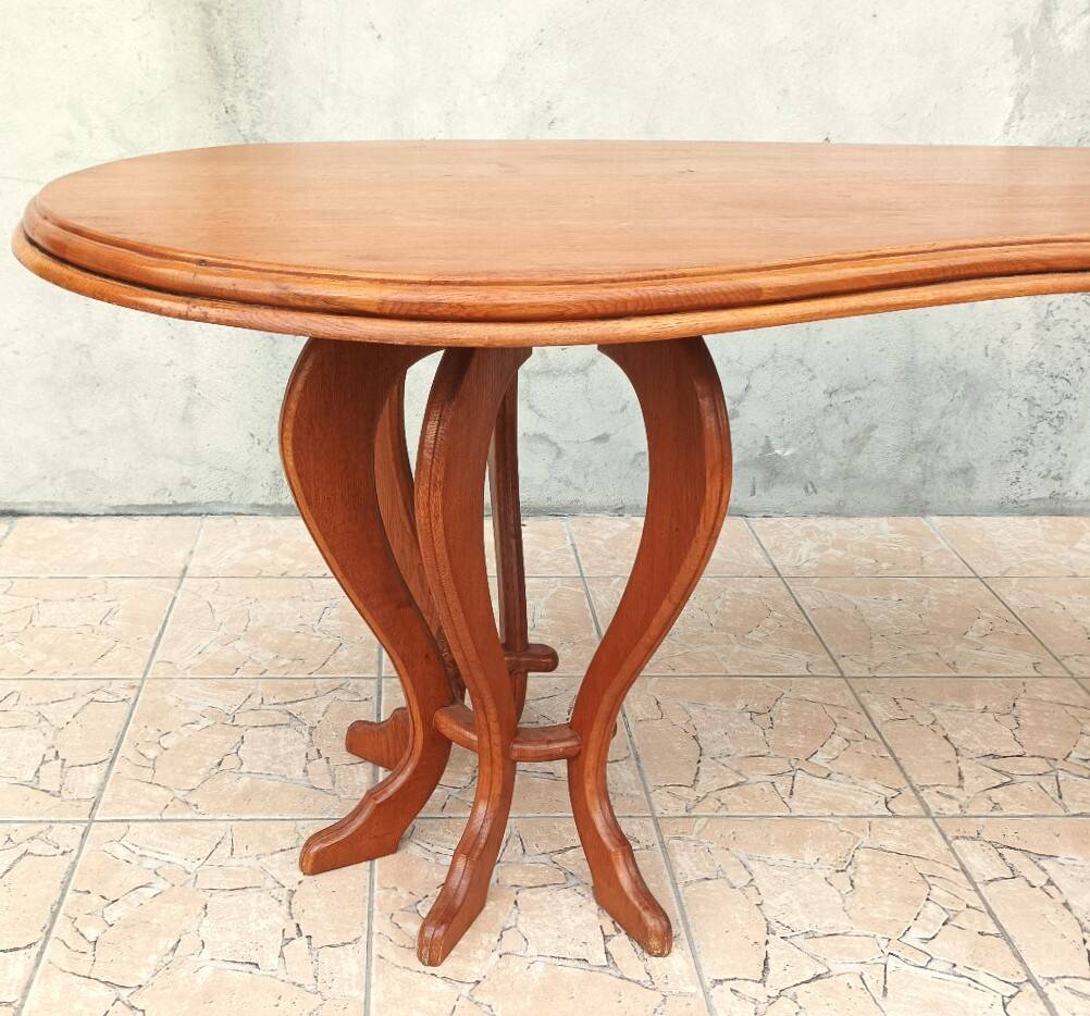 Brutalist table in solid oak