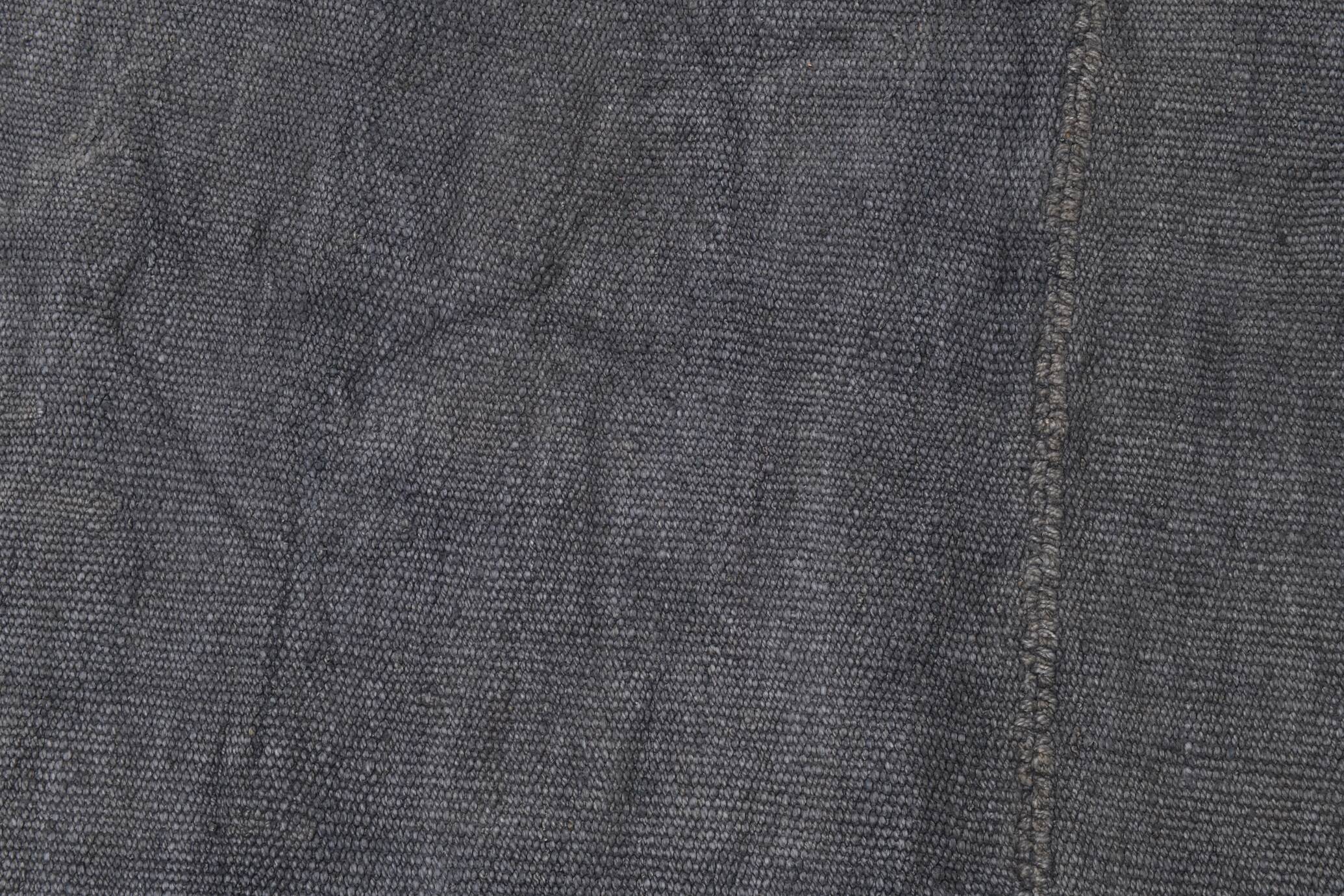 5x8 Anthracite Grey Handwoven Vintage Kilim Rug, 159x235 Cm