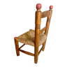 Chaise enfant vintage, rustique,ancienne chaise en bois et paille