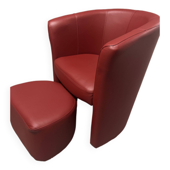 Fauteuil cabriolet+pouf