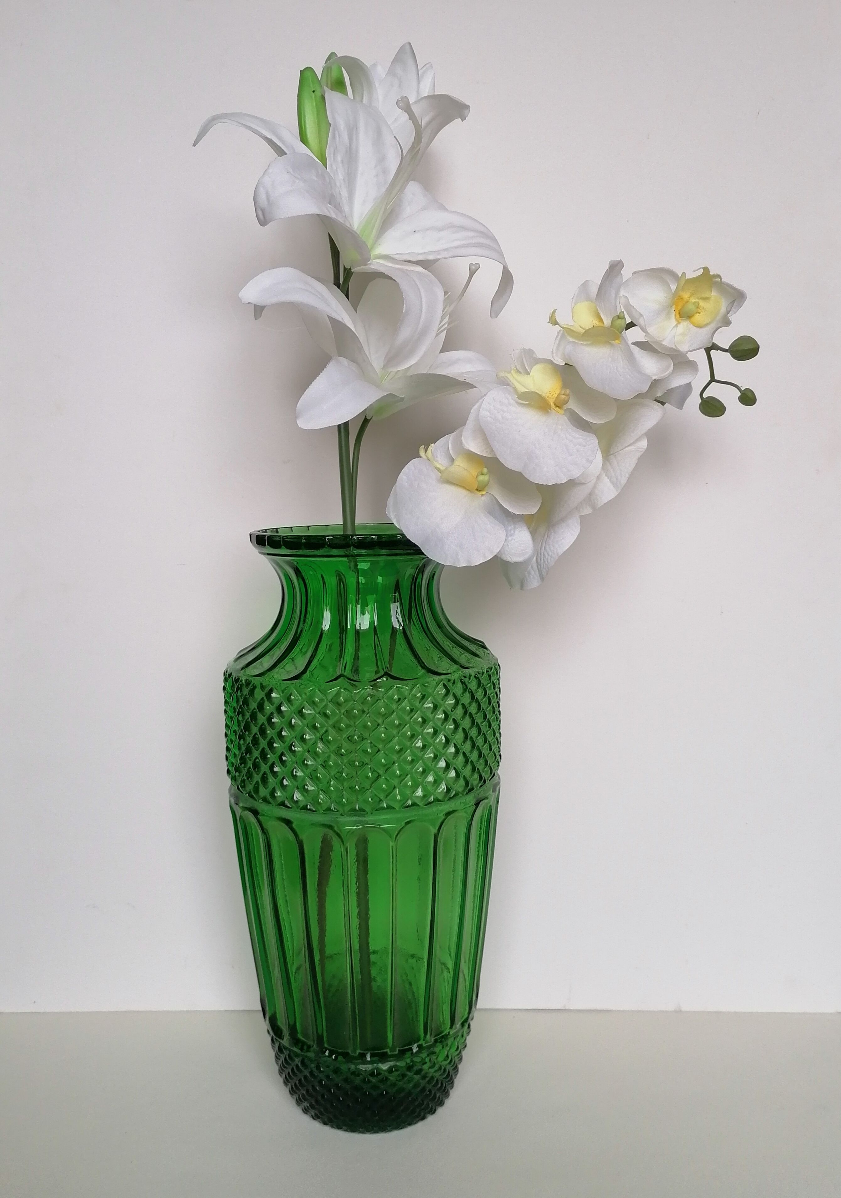 Old glass green vase