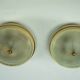 Lumi Milano, pair of wall or ceiling lamps in glass, brass and lacquer, 50s