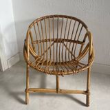 Chaise de salon pour enfants en rotin Vintage