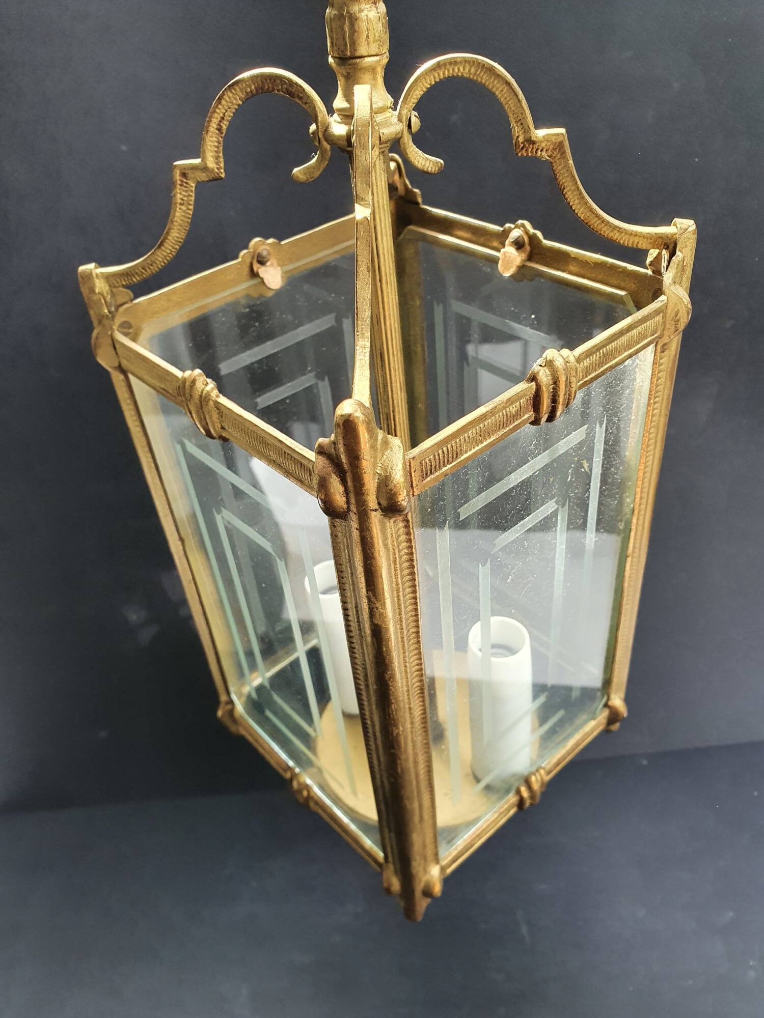 Lanterne quatre verres transparent vintage