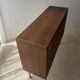 Walnut display cabinet from the 60s with smoked glass