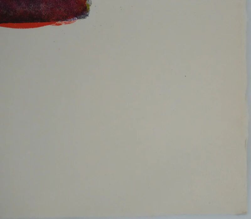 Marcel Mouly : Combat rouge, lithographie originale signée
