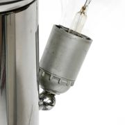 Heavy huge XXL 1970s metal chrome table lamp with metal shade | Heigh 75 cm