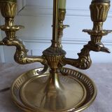 Golden bronze hot water lamp and tin lampshade