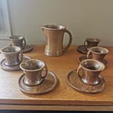 Vintage stoneware coffee service. Signed Tournay