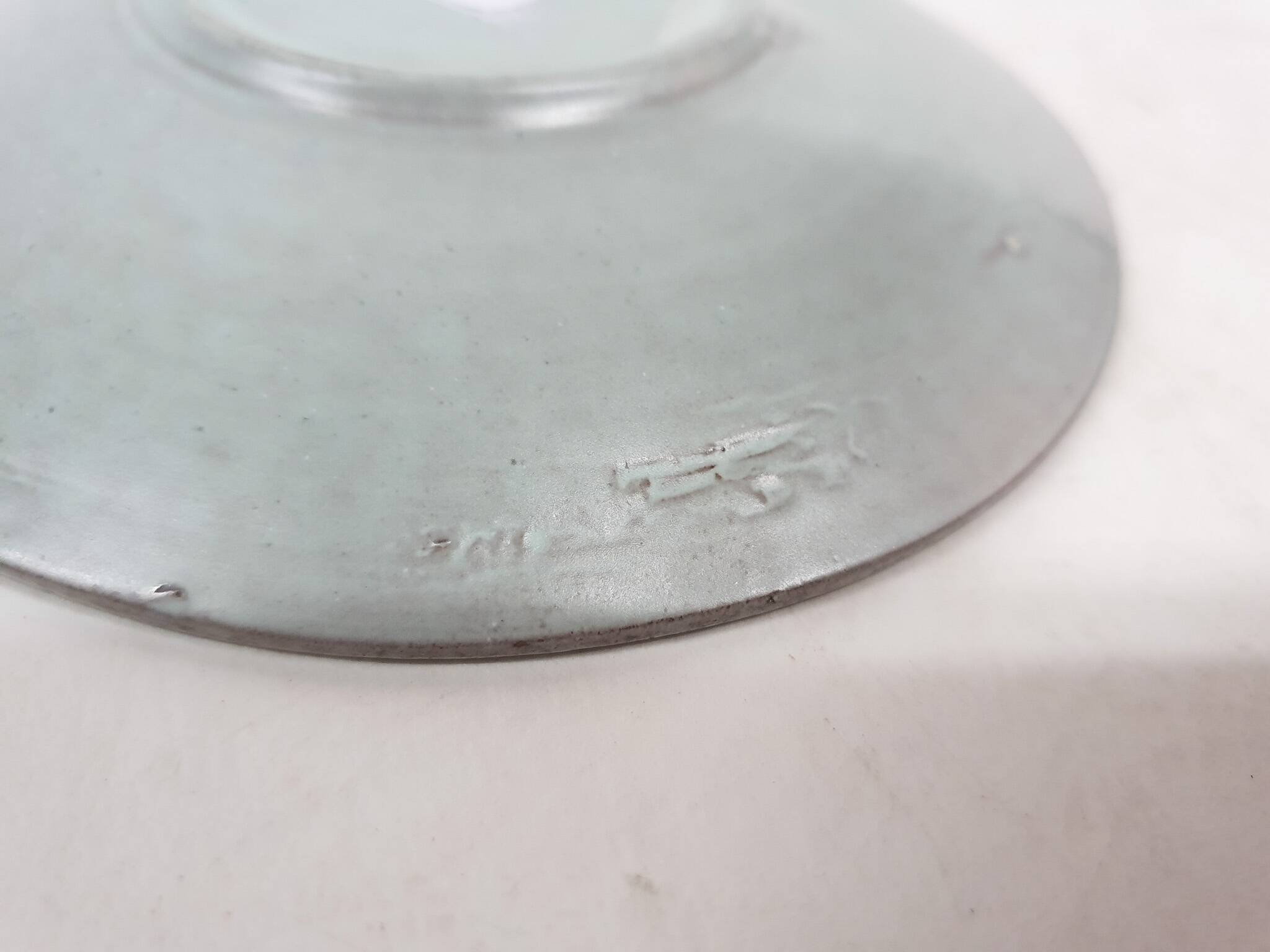 Ceremic lava cup in brown and turquoise, 1970's