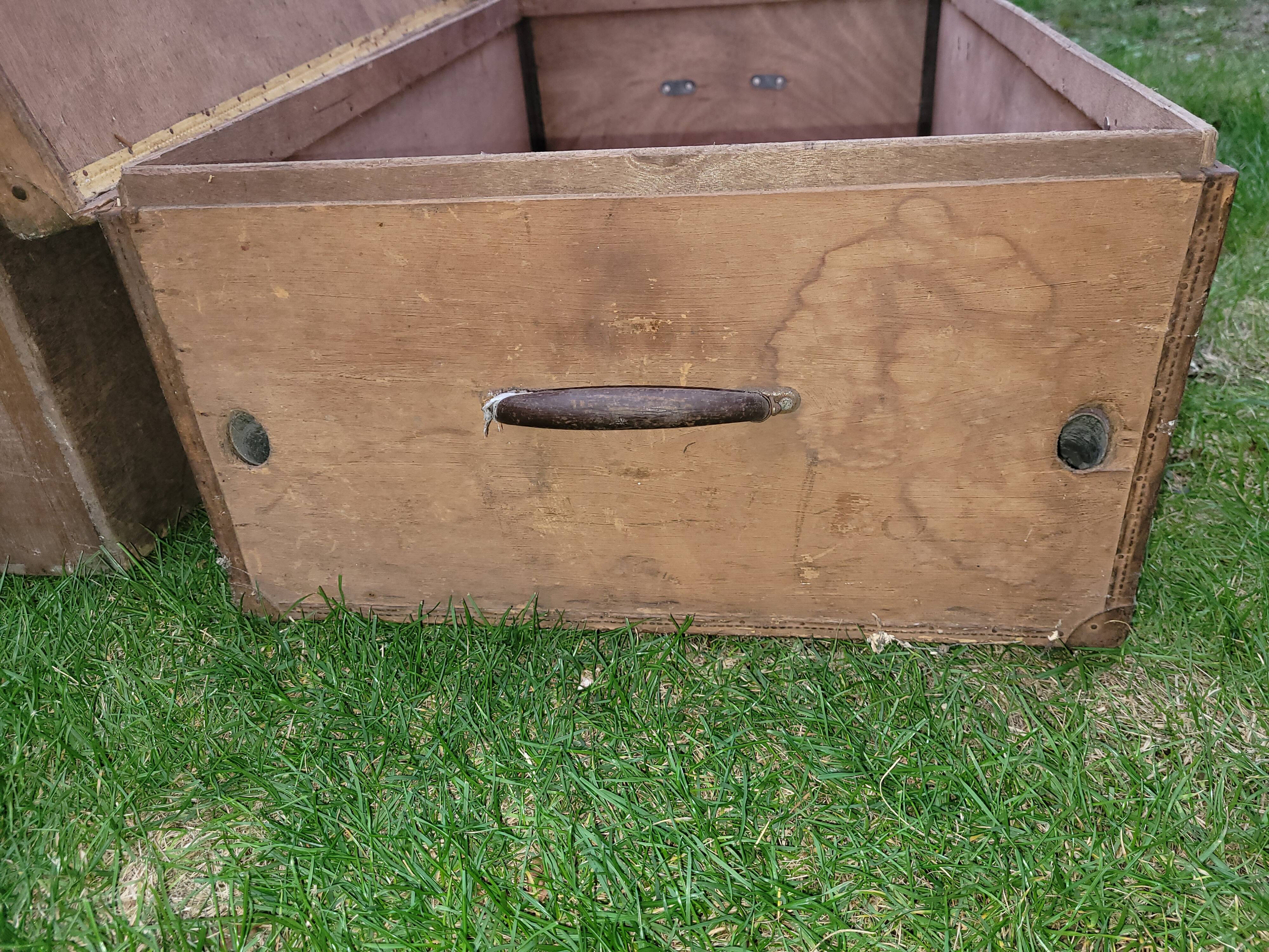 Large suitcase / wooden trunk - old